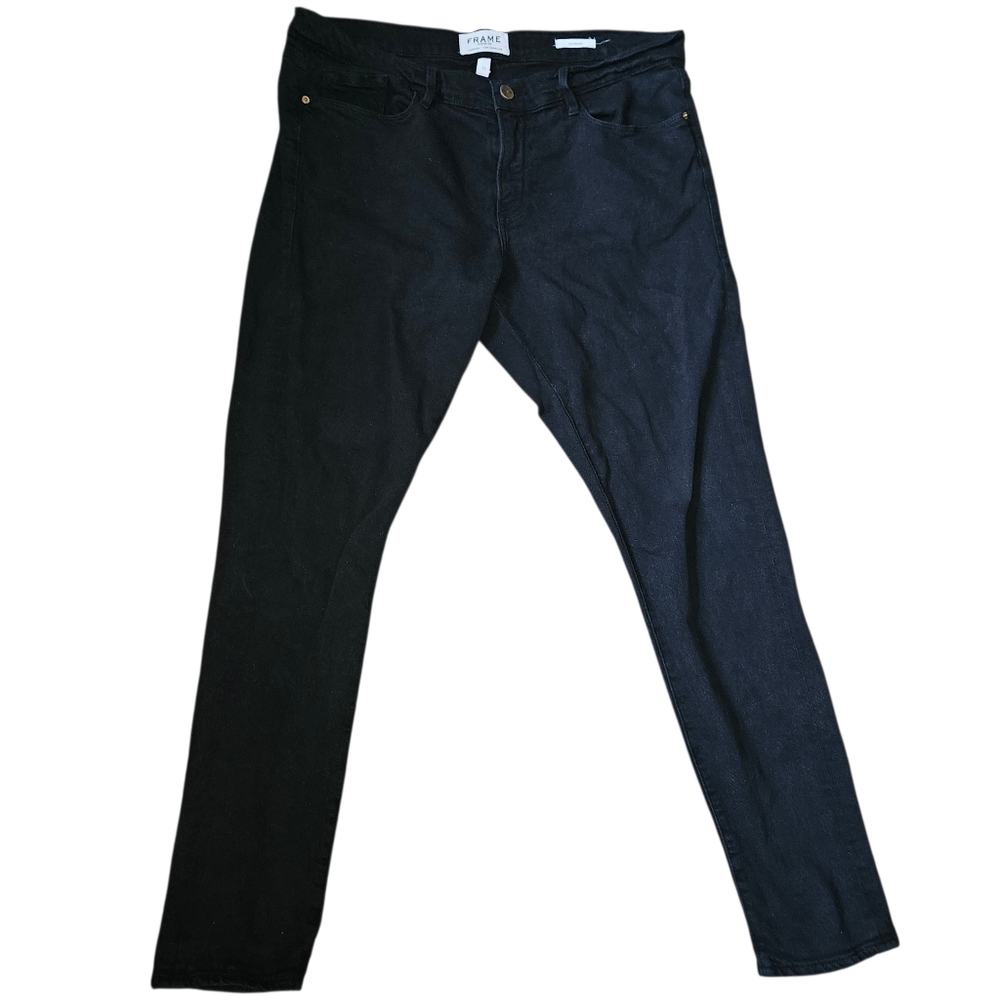 Frame Denim Le Garçon Garcon Boyfriend Black Denim Jeans Size 31 Staple Basic - Picture 5 of 5